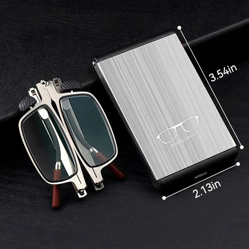 ๐ Folding Reading Glasses โ Ultra-Slim Portable Readers with Protective Metal Case for Everyday & Travel
