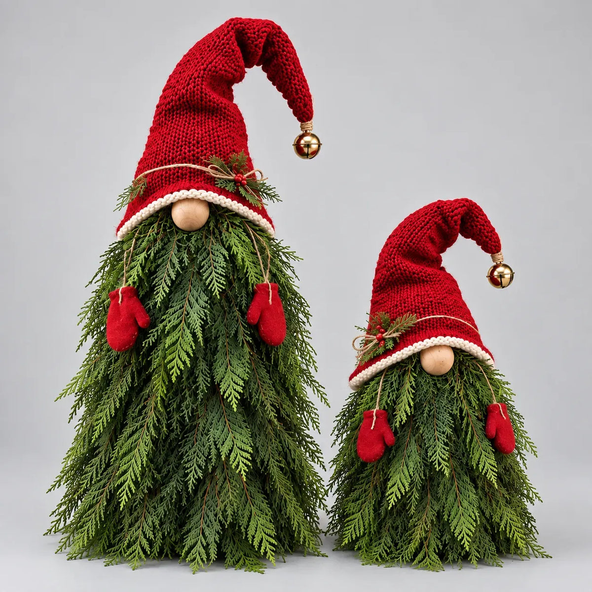 🎄 2-Piece Winter Gnome Porch Decor Set – Evergreen Beard Entryway Decorations