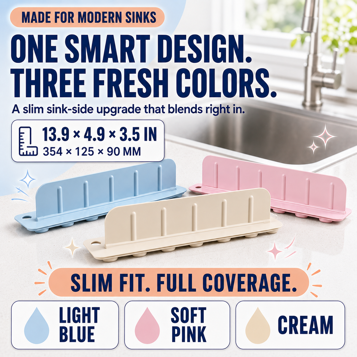 💦 2-in-1 Foldable Sink Splash Guard & Drain Organizer