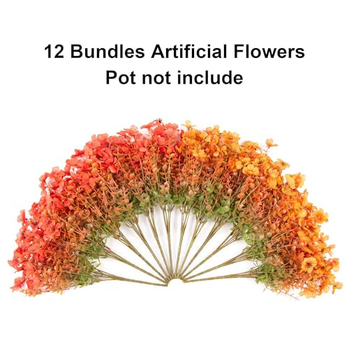 🍂Artificial Fall Flowers Faux Mums for Outdoor Indoor Garden Home Decoration