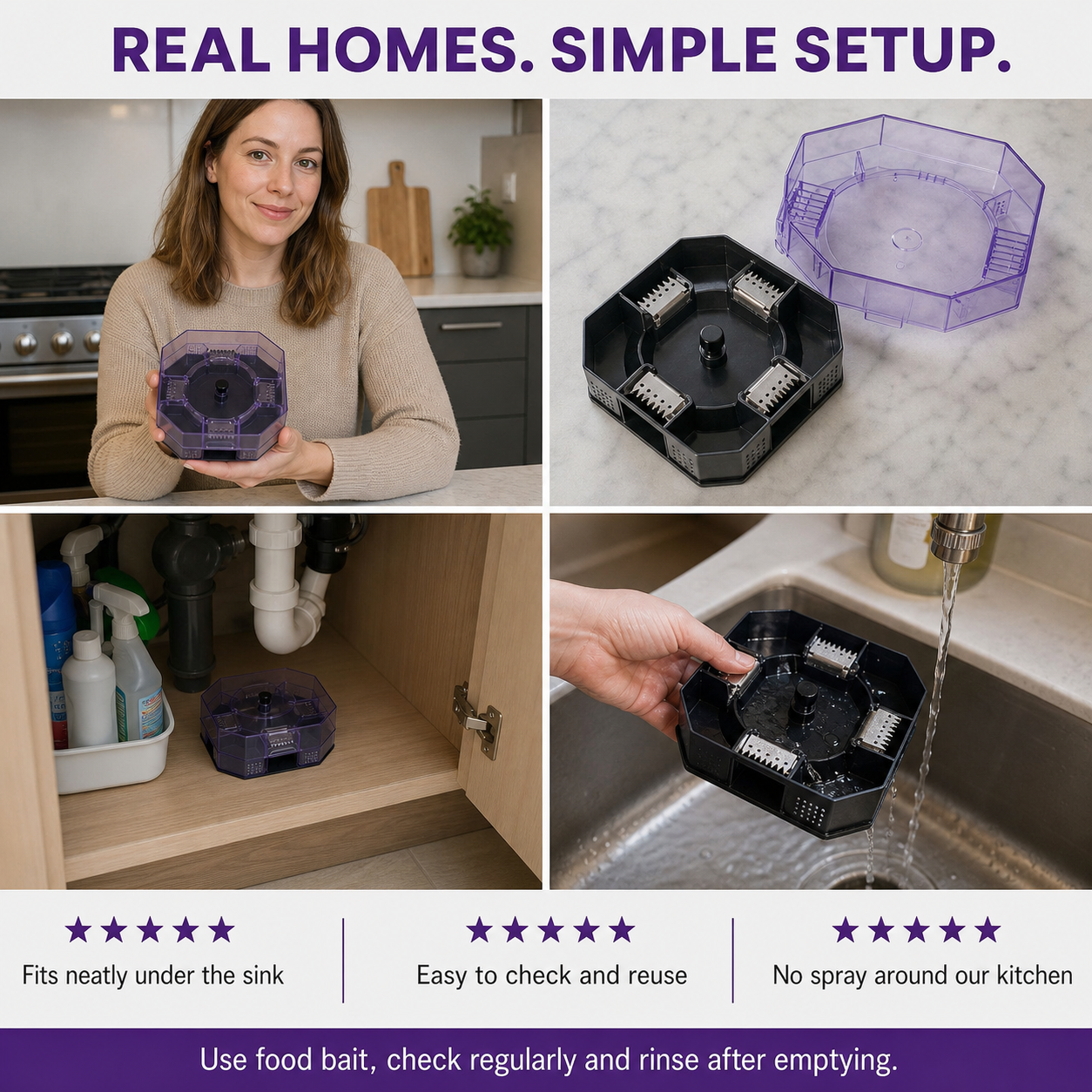🪳✨ Reusable No-Spray Roach Trap – Chemical-Free, Washable & Easy to Reuse 🏠♻️