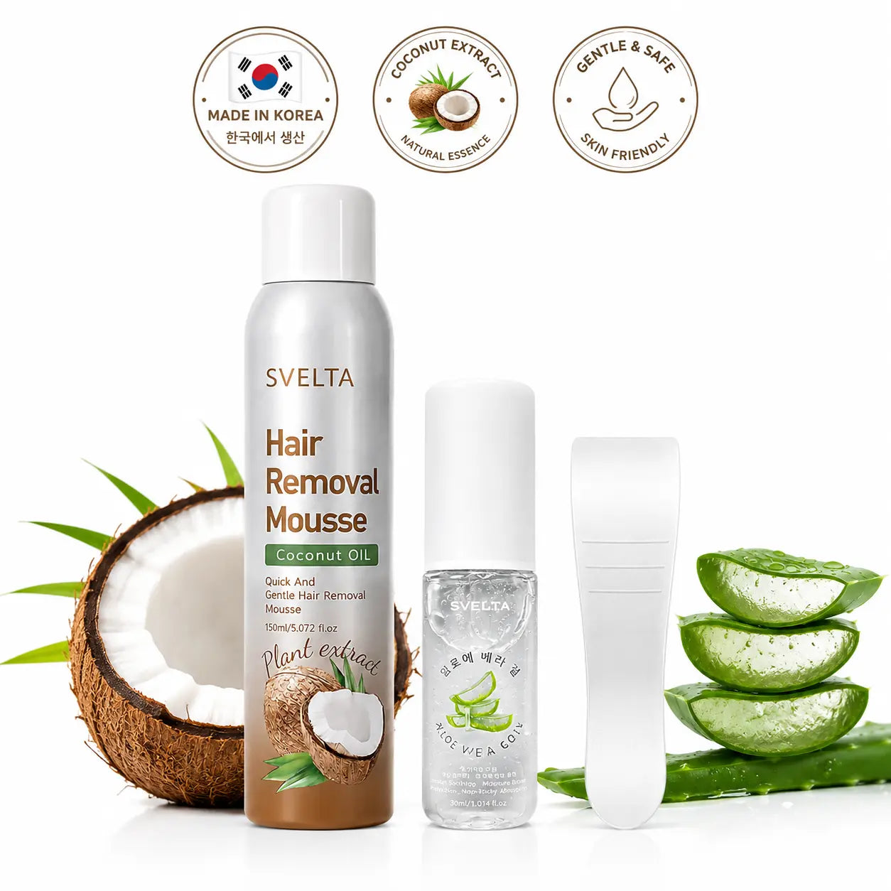 Hair Removal Mousse Kit for Legs, Arms & Underarms