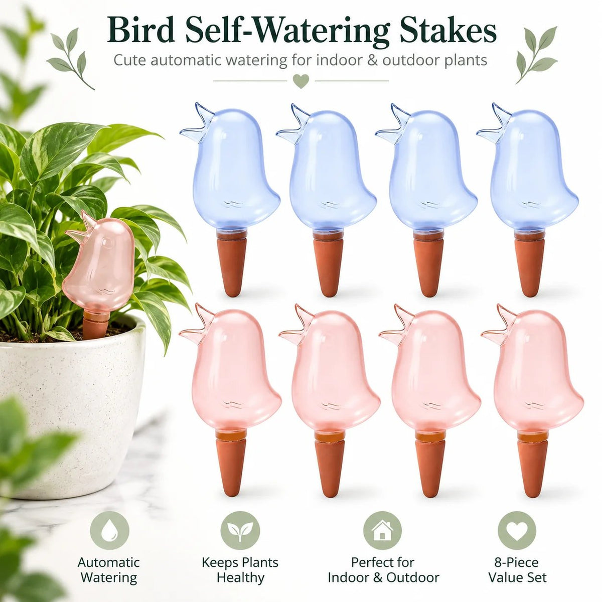 ✨🔥🌱Automatic Self-Watering Plant Spikes – Adjustable Drip Irrigation System