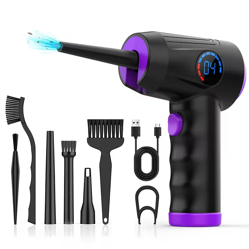 🎁Free Shipping⚡Compressed Air Duster, Electric Air Duster, 6000mAh Fast Charging, 50000 RPM 4 Speed Cordless Air Blower with LCD Display