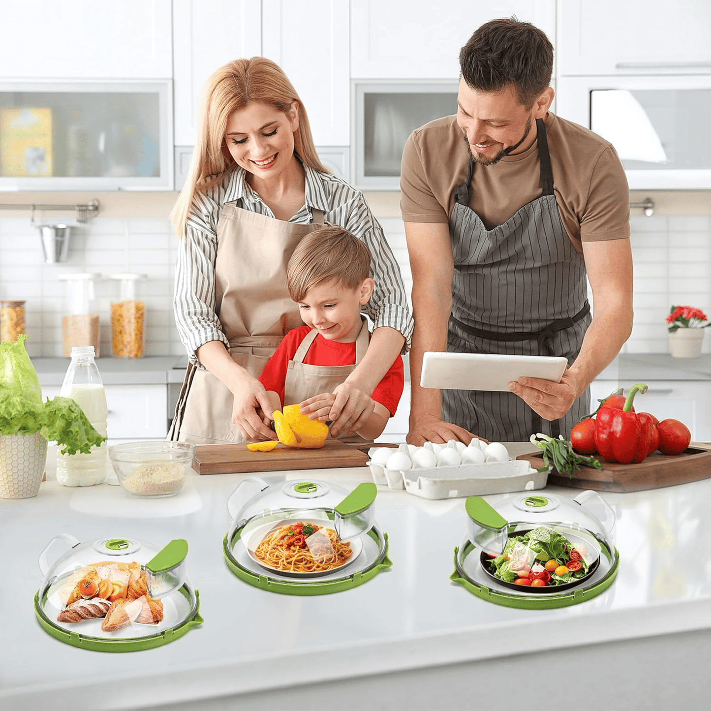 Microwave Splatter Cover with Water Steamer, 10 inch Clear Microwave Plate Cover for Food, Splatter Guard Microwave Lid for Microwave Oven