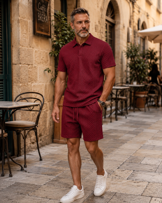 ⚡Men’s Summer Polo Shirt & Shorts Set – Casual Athletic 2-Piece Outfit