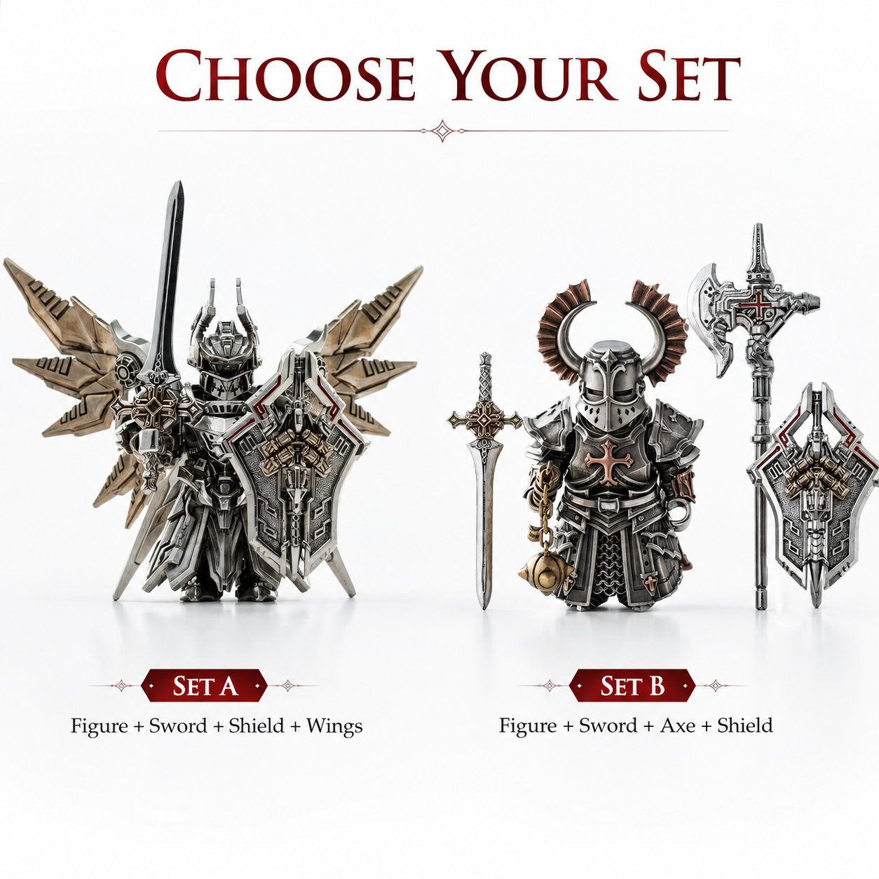 ⚔️ Magnetic Detachable Armored Knight Action Figure with Modular Wings & Weapons 🛡️
