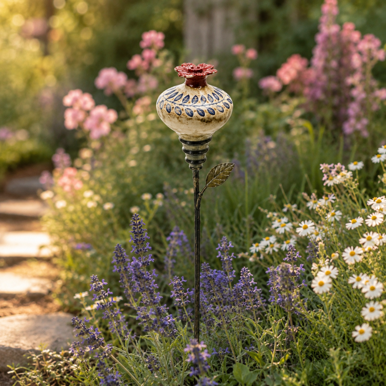 ๐ฆ๐ธ Keramische Bloem Kolibrievoeder โ Romantische Tuinsfeer Met Een Vintage Touch! โจ