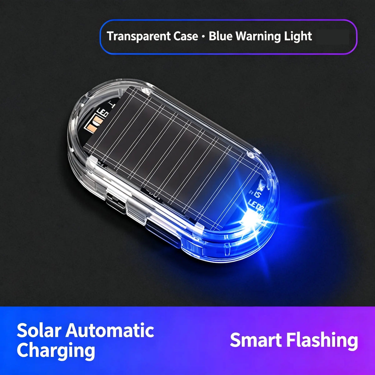 Solar Car Security Warning Light – Simulated LED Anti-Theft Indicator