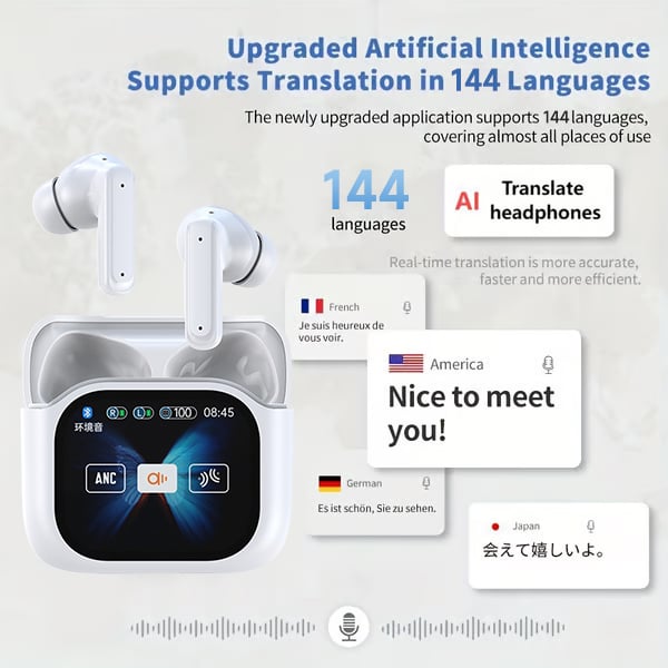 💯ONLY $19.99🔥Wireless Bluetooth Translation Earphone With LED display screen(Fit iOS & Android)