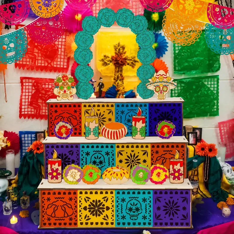 🎃🏵️Day of the Dead Wooden Altar Display Set