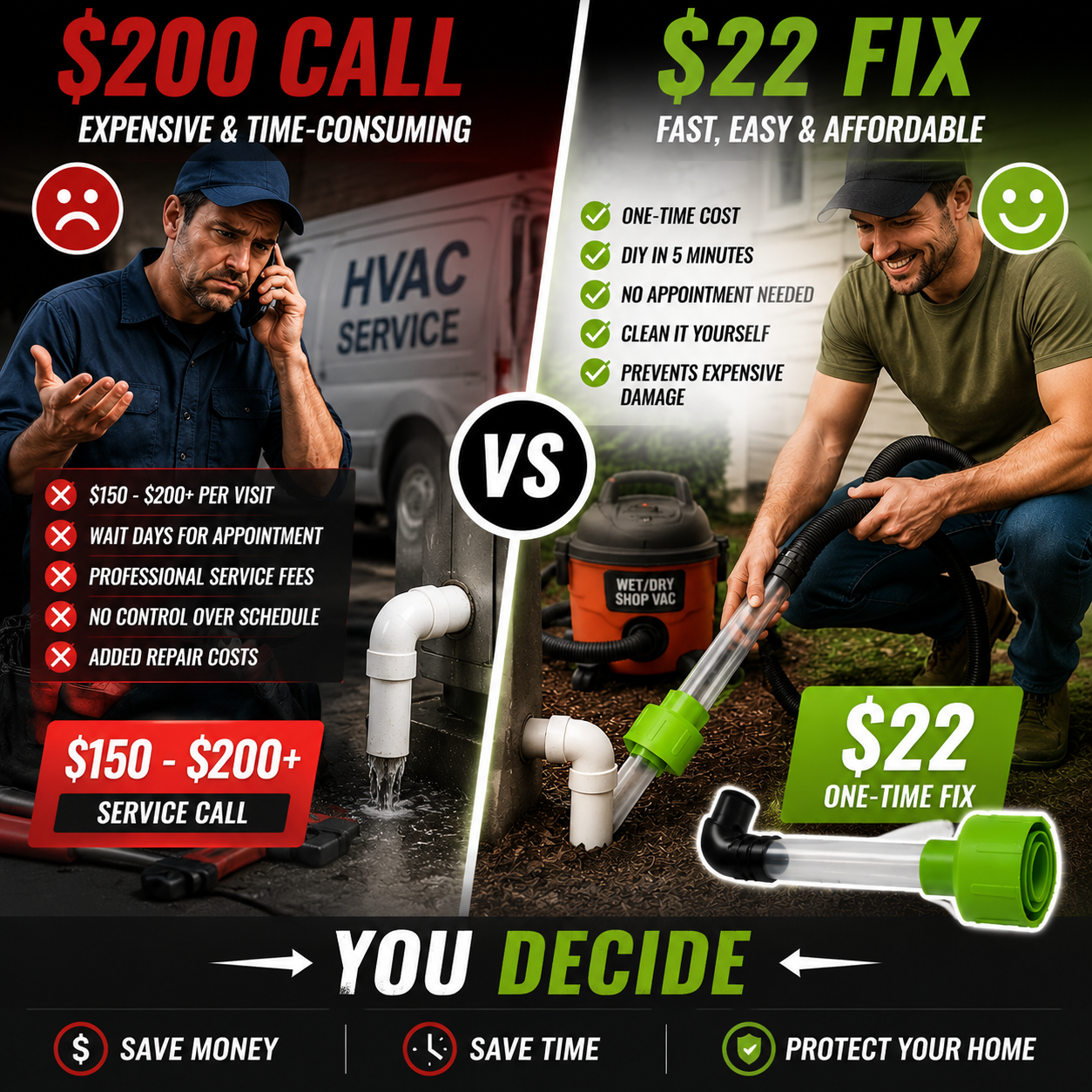 Clear Your AC Drain in Minutes โ No Plumber Needed.