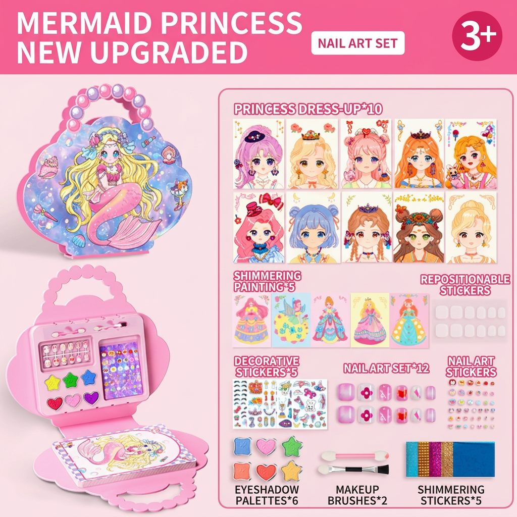 🎨Buy 2 Free Shipping👗Special Diamond Painting & Princess Book Makeup Craft Kits Foil Art Books Set Play on Paper