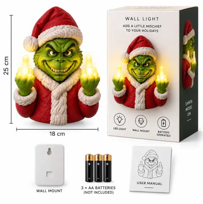 😍Wait...What!!! Funny Christmas Grinch Wall Lamp!