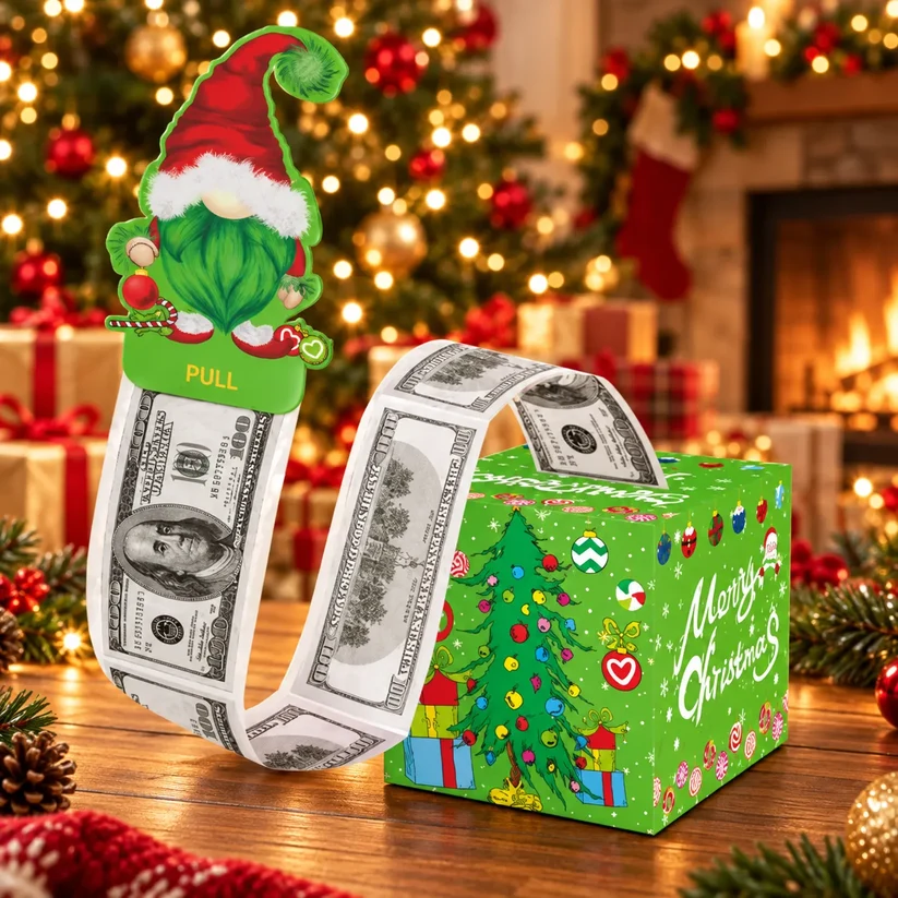 ๐ต๐ Christmas Money Pull Surprise Box 50 Fillable Pockets For Cash, Treats, Notes & More ๐