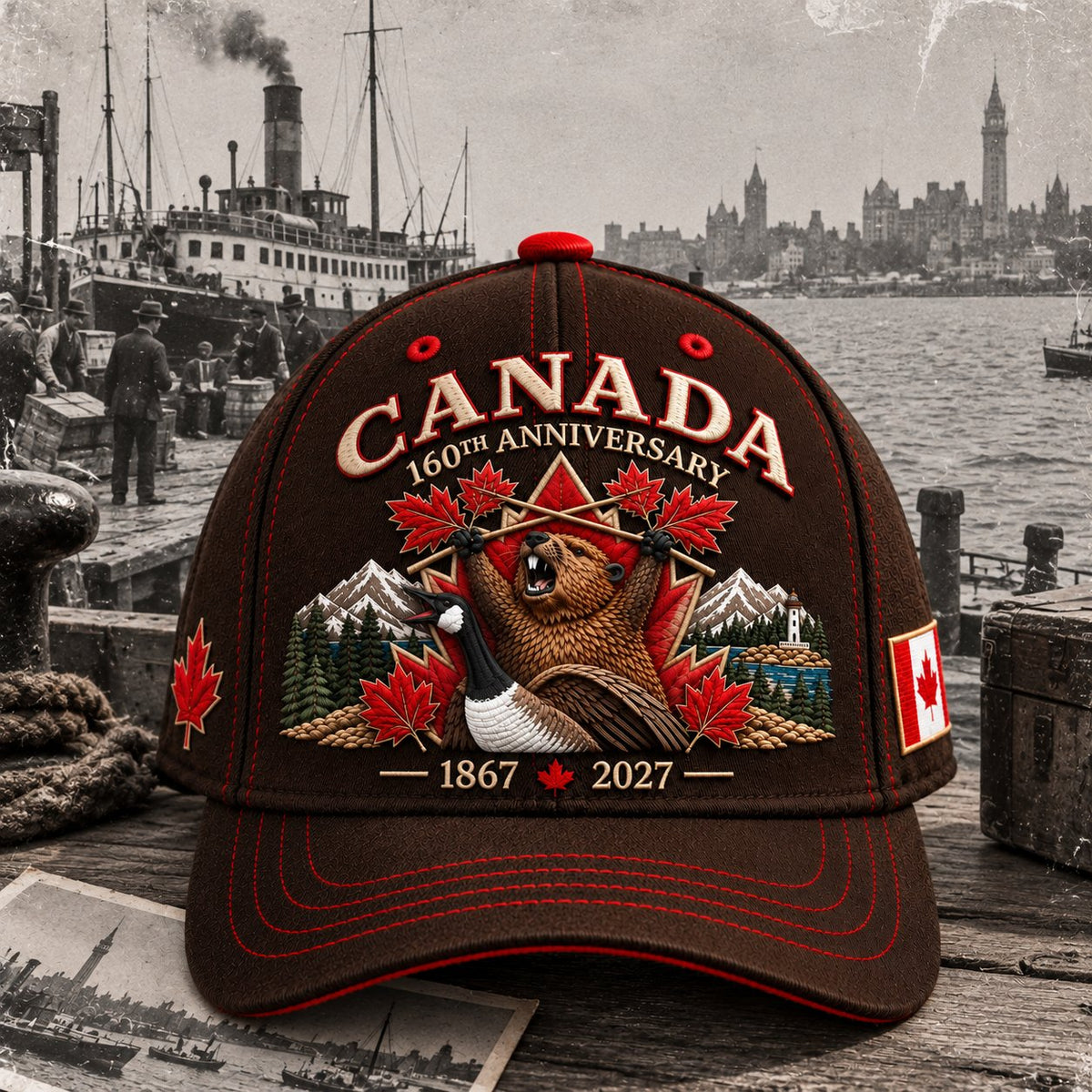 🔥LAST DAY 50% OFF - 🍁 Canada 160th Anniversary 1867–2027 - Premium Embroidered Heritage Cap100% Cotton • Detailed Embroidery • Comfortable Fit
