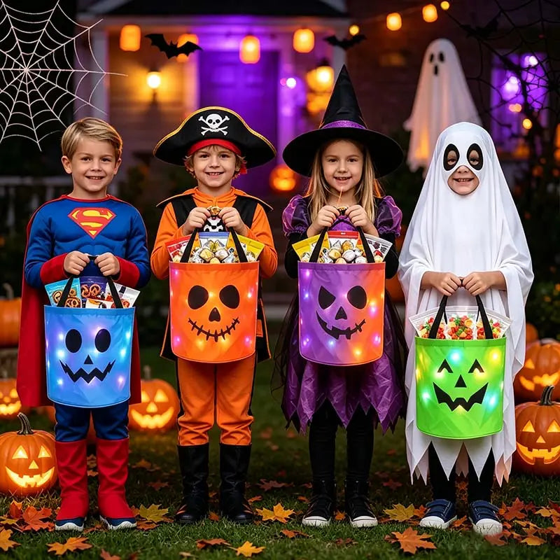 Halloween Candy Bucket with LED Lights