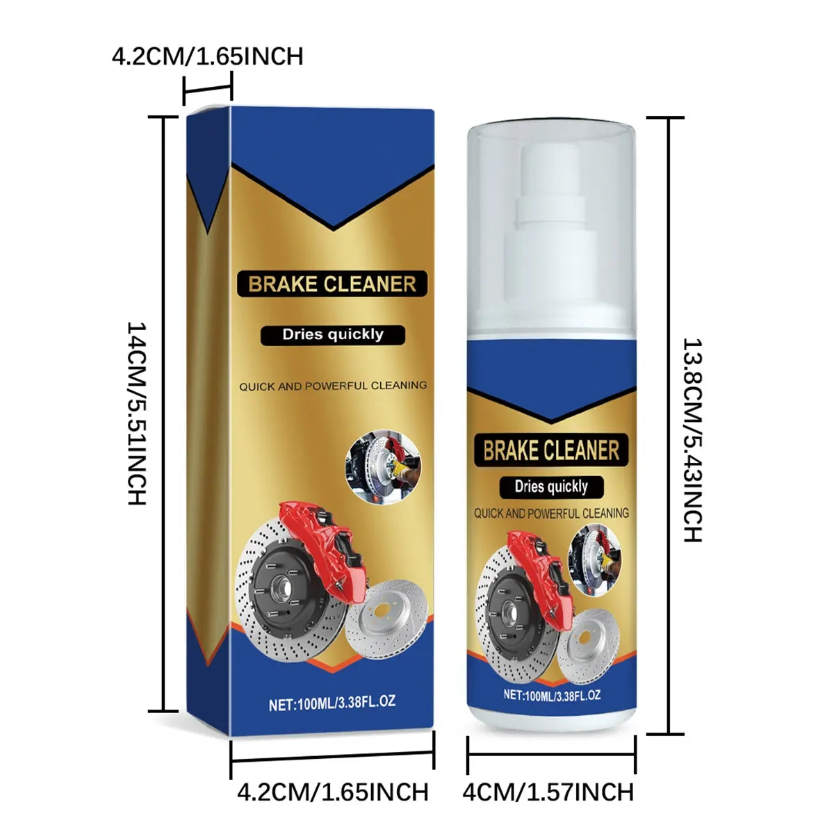 Brake Parts Cleaner Brake Spray Non-Corrosive, Oil-Dust-Rust Remover for Disc, Caliper, Spring, Clutch, Rotor