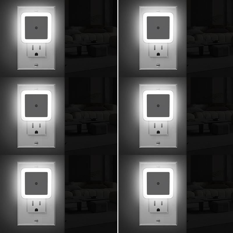 🎉6-Pack Dusk-to-Dawn LED Night Lights (Warm White, Plug-In)