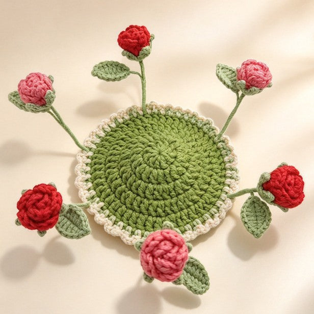 Handmade Crochet Floral Coaster | Everlasting Table Art 🌸