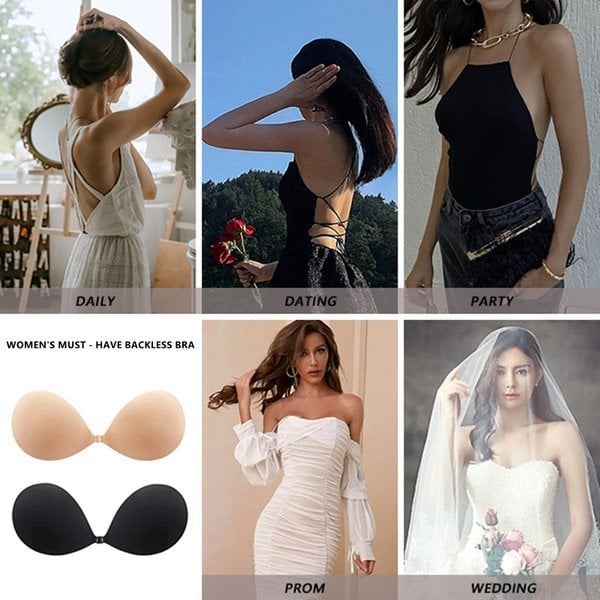 Front Closure Adhesive Invisible Push-Up Bra 2 pcs