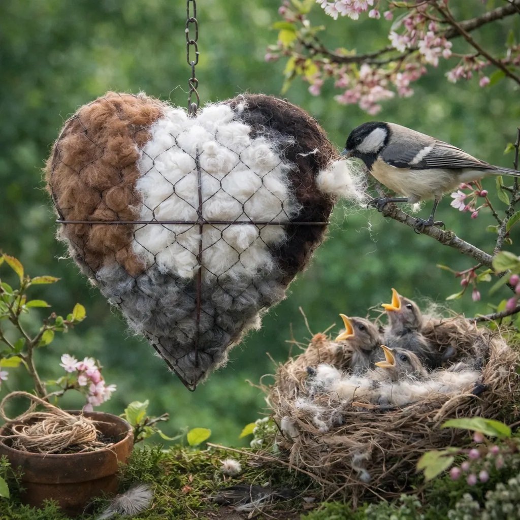 🔥Buy 2 Save 10%🕊️ Handmade Alpaca Fiber Bird Nesting Heart