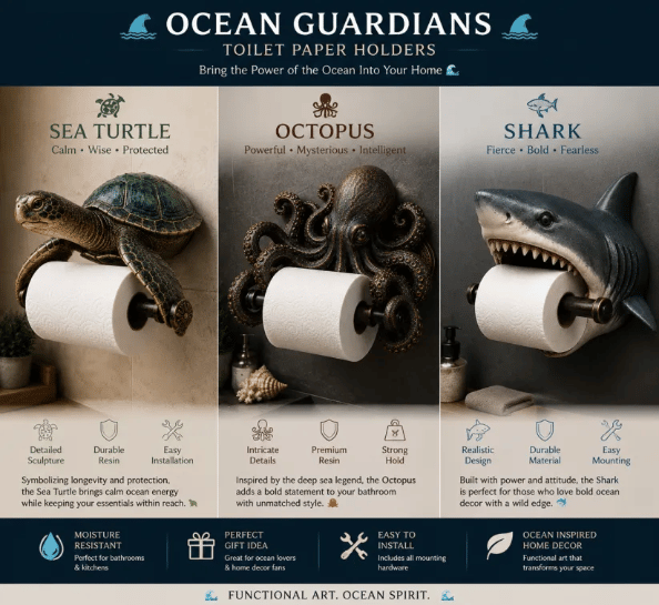 ๐ Ocean Guardians Toilet Paper Holder Series