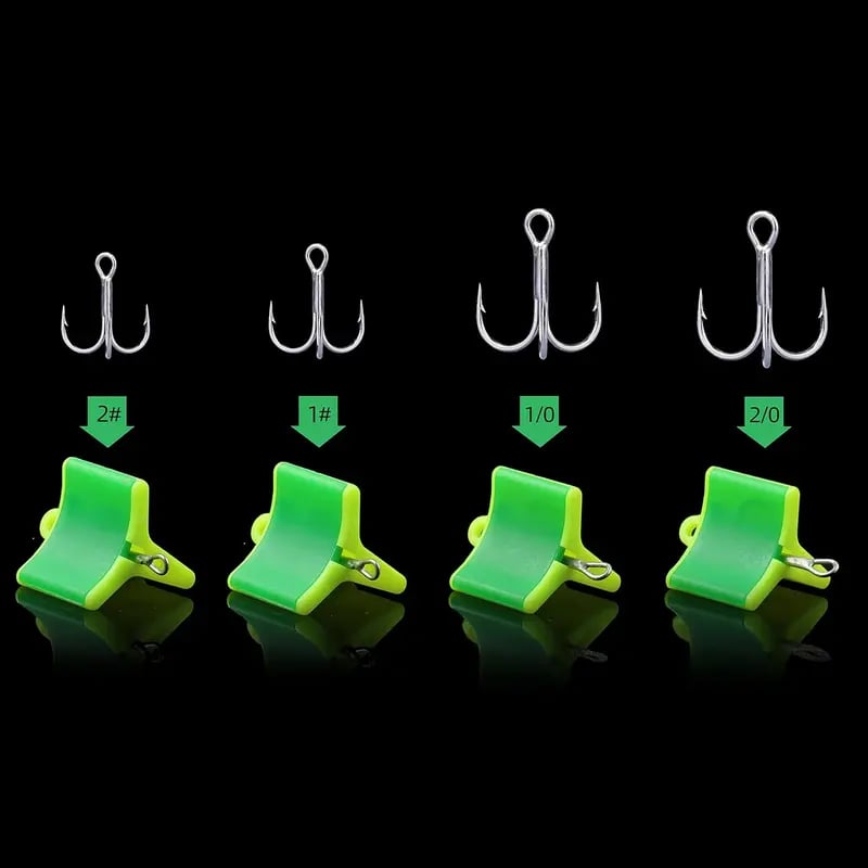 🌟💥 Spring‑Loaded Treble Hook Protector Caps🎣--Keep Treble Hooks Covered, Organized & Ready to Fish.