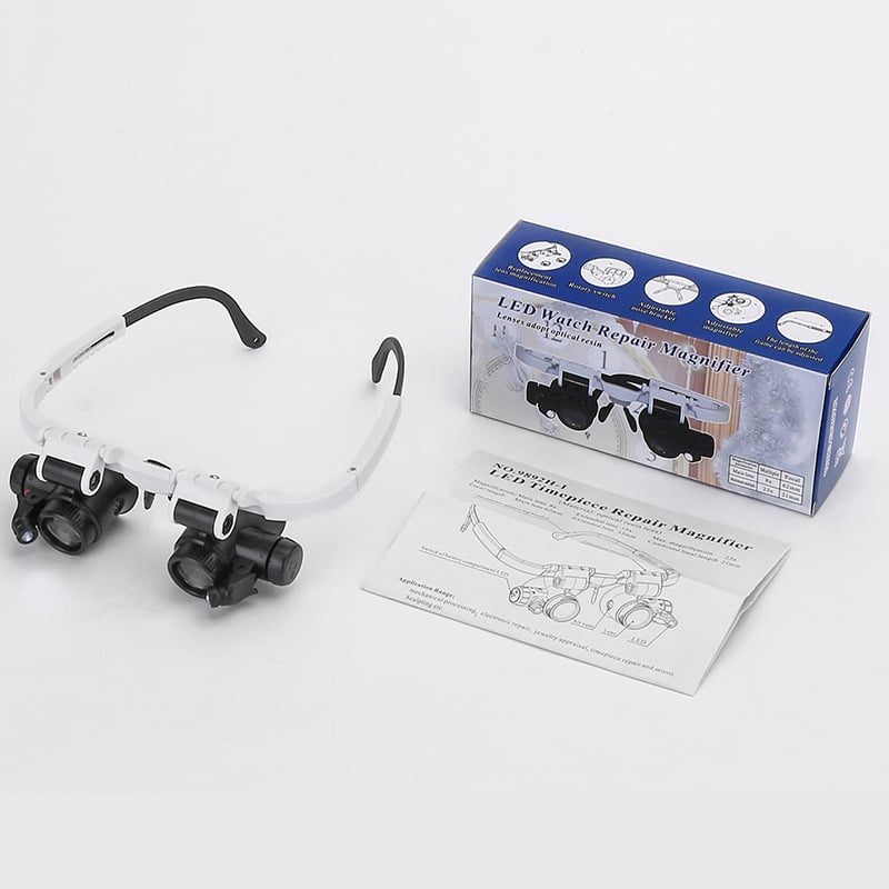 🔬LAST DAY SALE 49%OFF✨ Precision LED Magnifier Glasses – Interchangeable Lenses, Dual LED, Hands-Free 💡