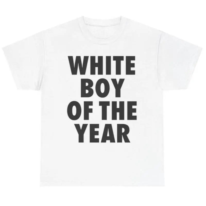 Men’s “White Boy Of The Year” Oversized 100% Cotton Graphic T-Shirt