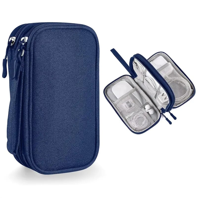 🔥Last Day Discount 49% Off🔥Travel Cable Organizer Pouch, Double Layers All-in-One Storage Bag for Cord