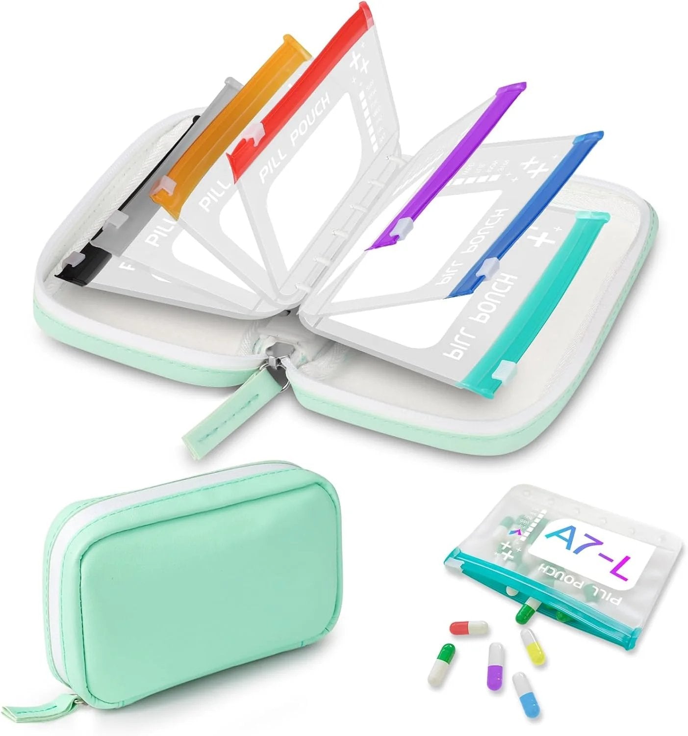 💊 14-Pouch Travel Pill Organizer – Waterproof Medicine & Vitamin Case