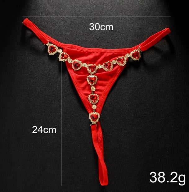 Women's Sexy Rhinestone Mesh Thong