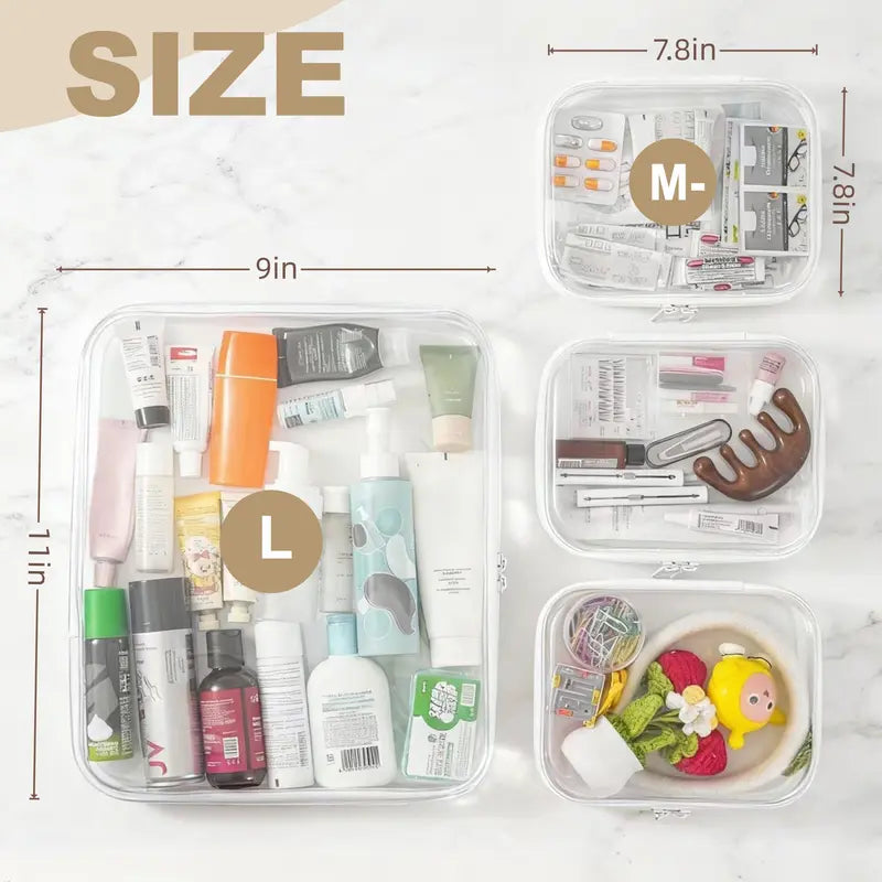 Clear Organizer Storage Box Clear Hard Shell Zipper Case