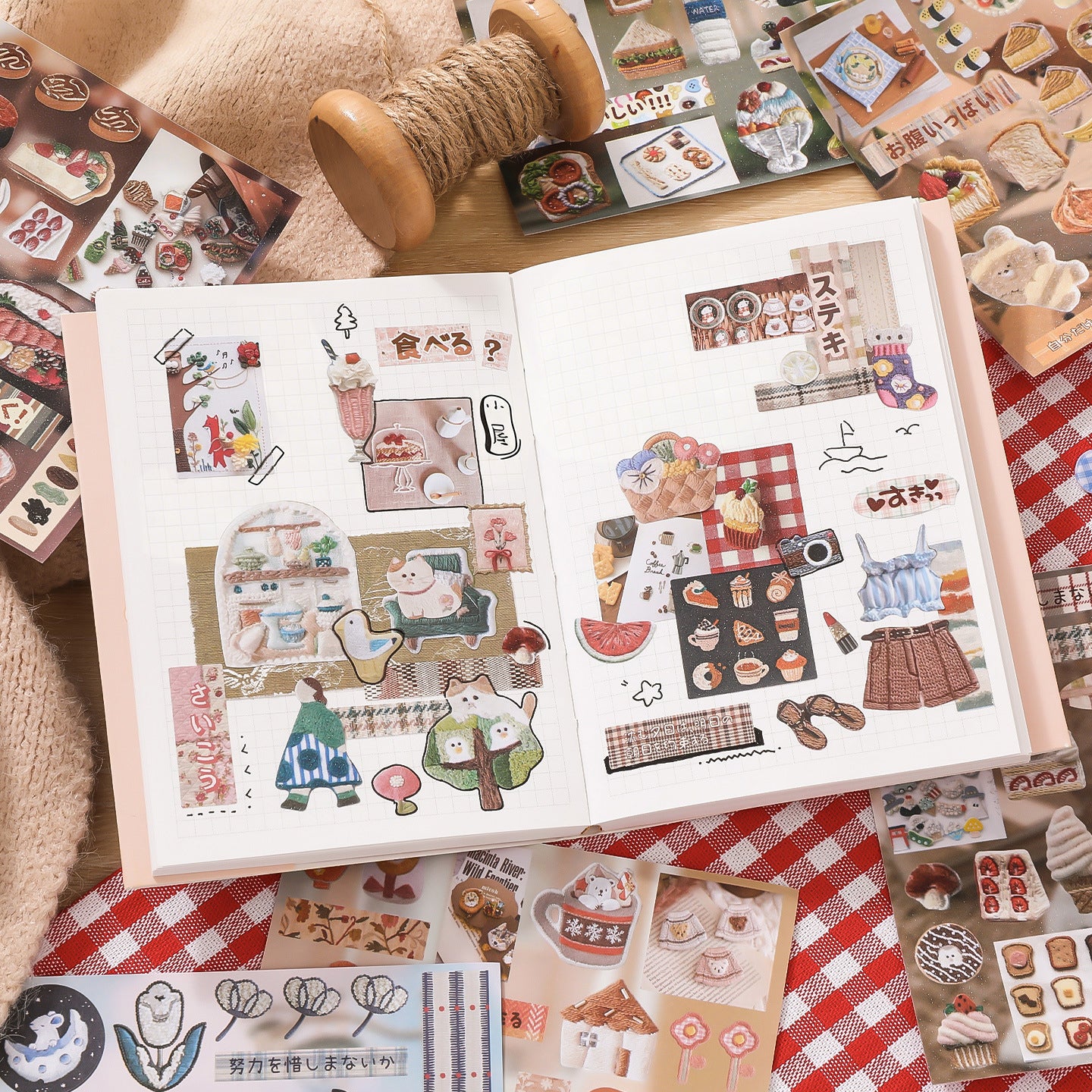 🪡✨680+ Pcs Realistic Faux Embroidery Effect Sticker Book