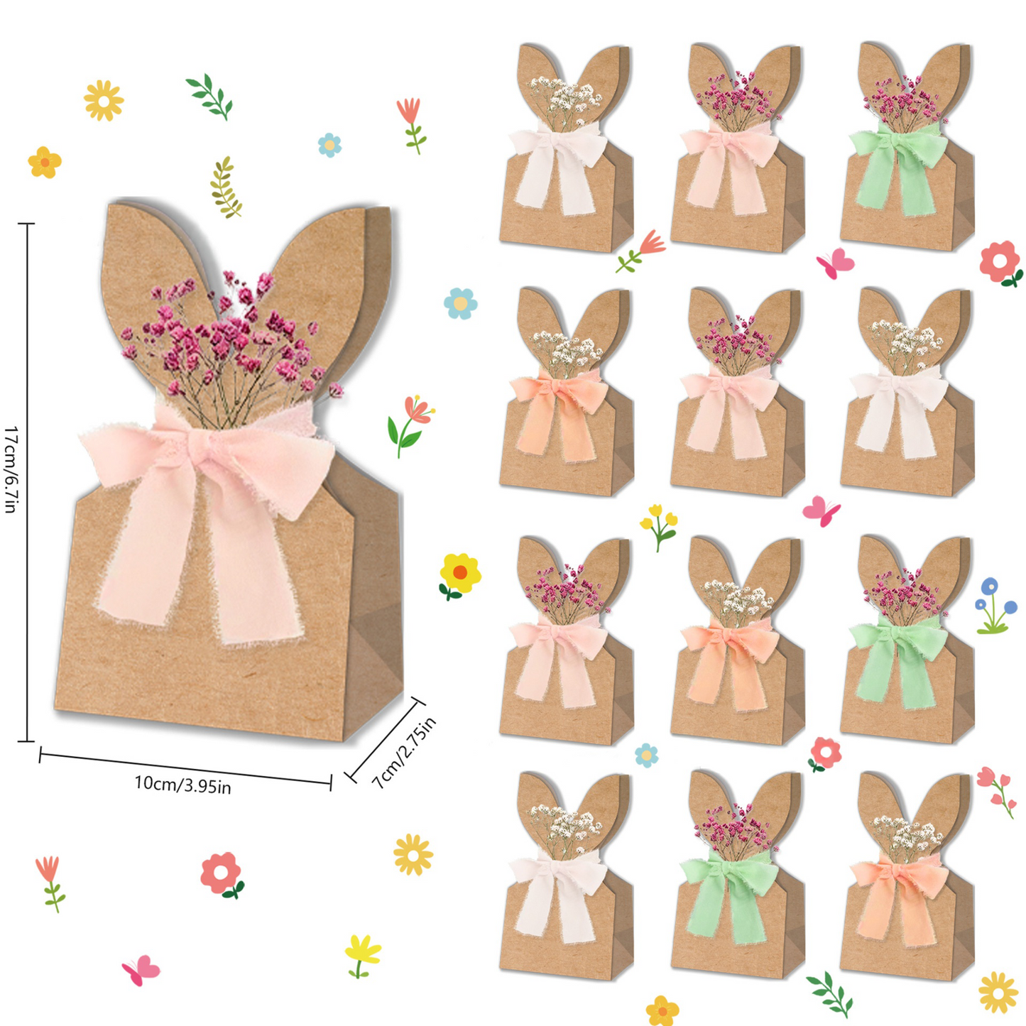 🔥🐇 Easter Bunny Ear Kraft Bags | Cute Party Gift & Candy Packaging