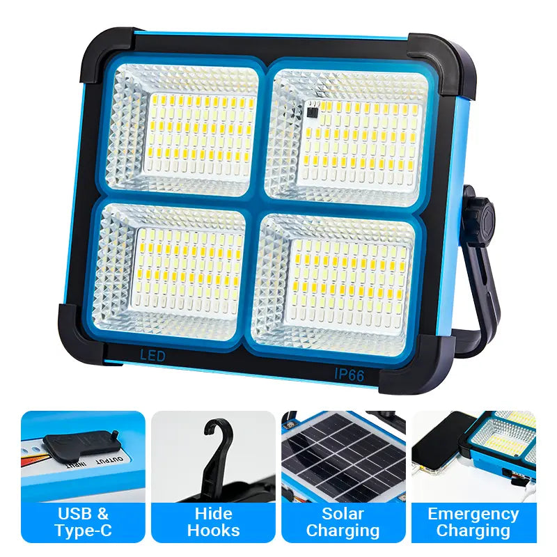 Solar Rechargeable 6000mA LED Work Light