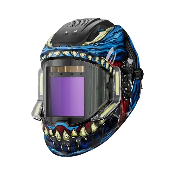 4LED 3.94x3.74 Auto Darkening Welding Helmet with True Color Large Viewing Screen 6 Arc Sensors for MIG TIG ARC CUT Welding Heavy Duty Weldingmask Weldingcap