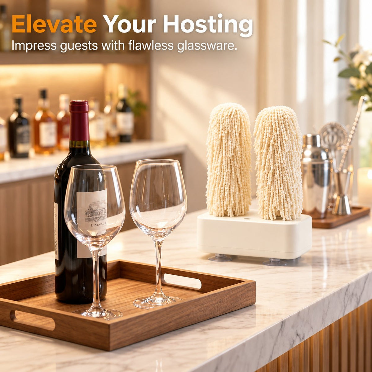 ๐ FREE Shipping ๐ท Electric Wine Glass Cleaner โจ 600 RPM Crystal Shine
