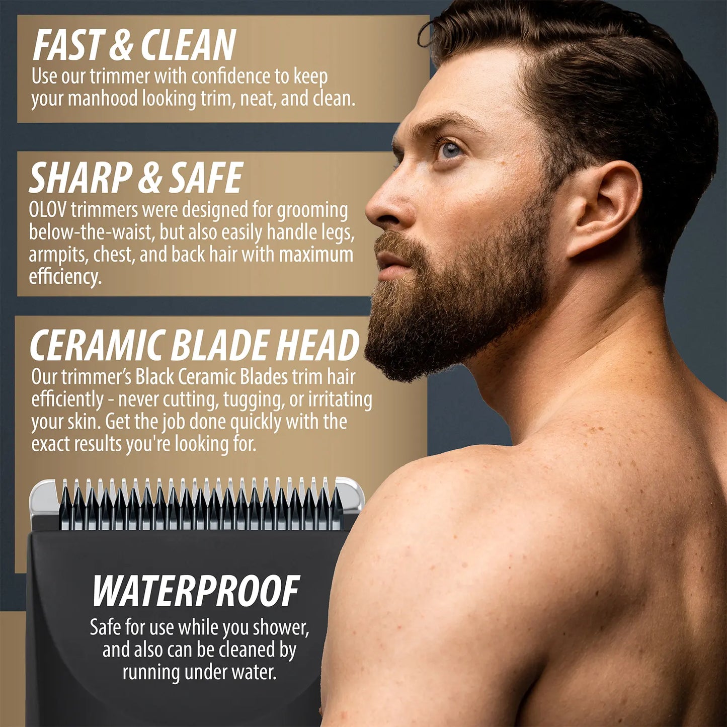 ✨ 3-In-1 Men's Body Groomer – Waterproof Groin, Body & Nose Hair Trimmer