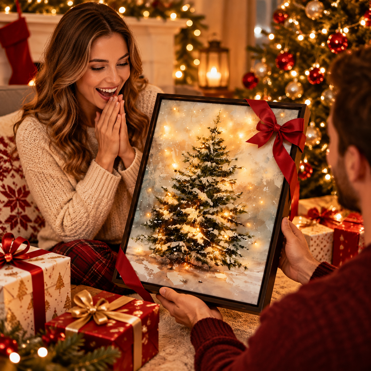 🎄 LED Christmas Tree Wall Art – Cozy Light Up Holiday Decoration For Home