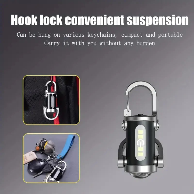 Rechargeable Mini Keychain Flashlight - 800 Lumens EDC Light