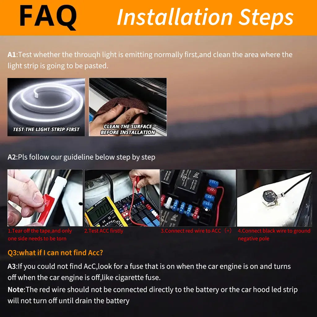 59" High Brightness Automotive Hood Gap LED Strip