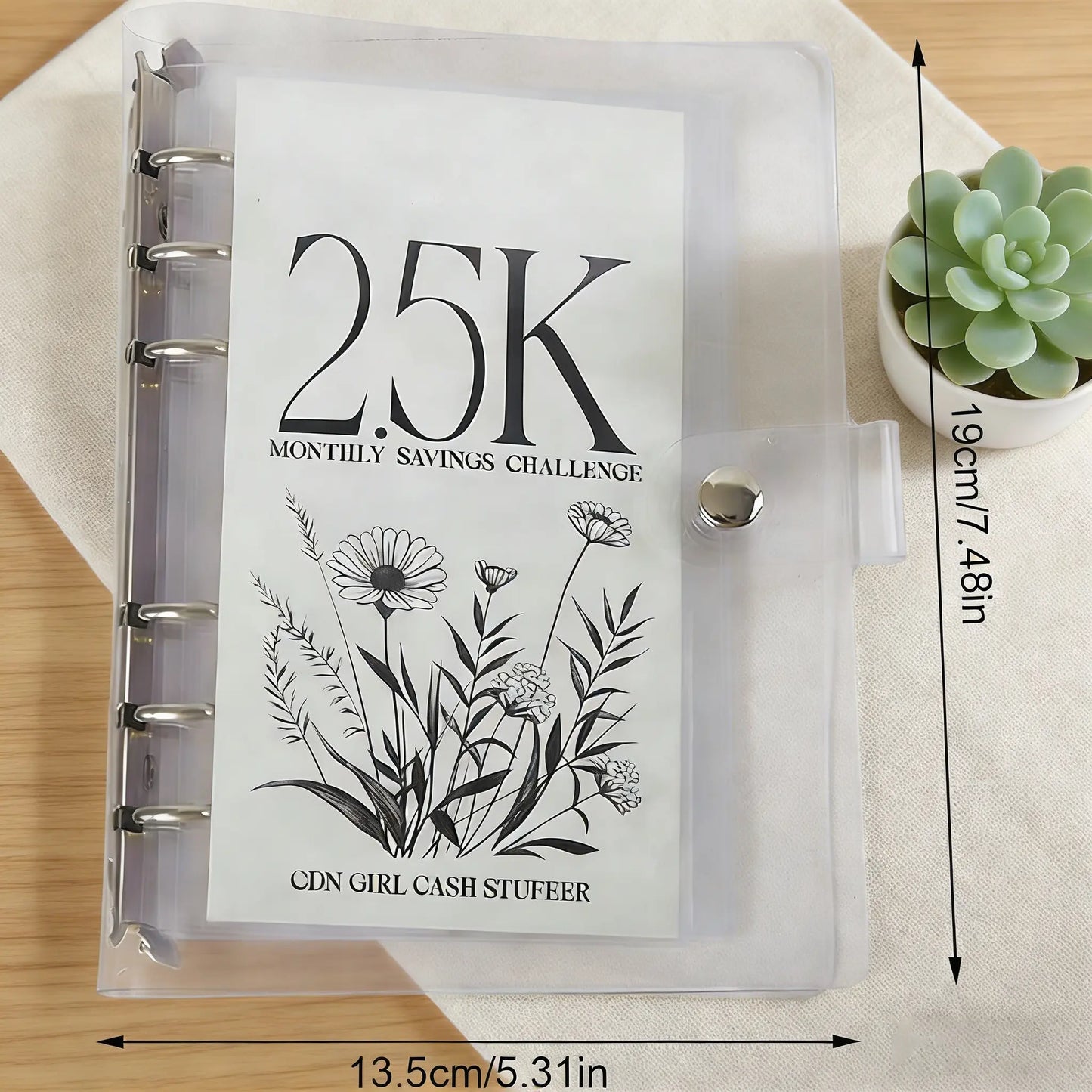 A6 12-Month Money Saving Binder with Cash Envelopes