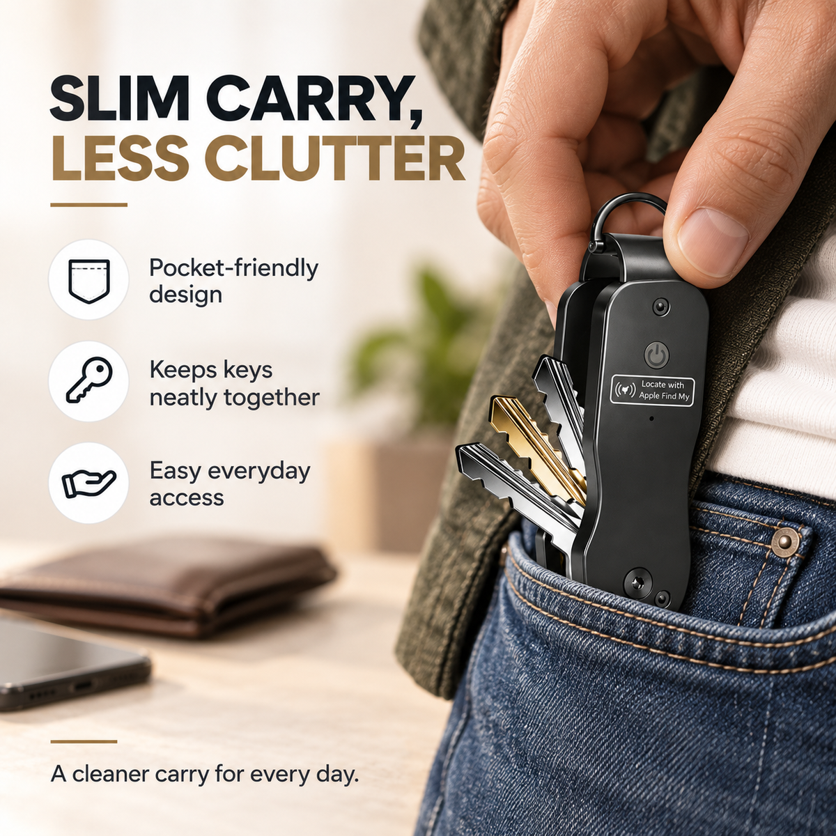 ๐ Smart Key Organizer with Apple Find My โ Compact Everyday Key Holder