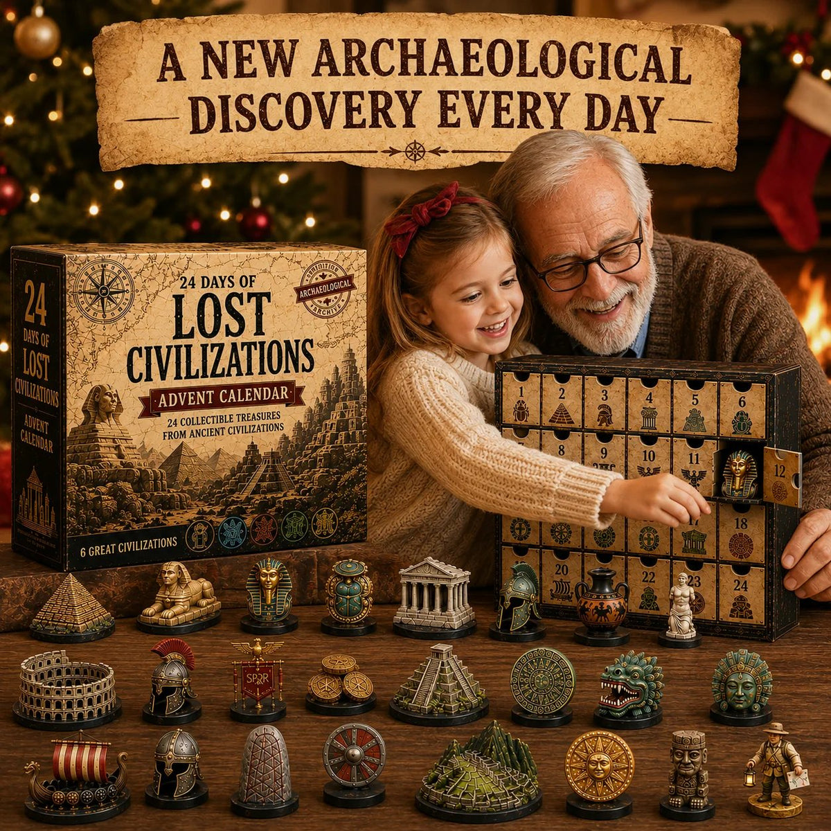 🎉2026 Lost Civilizations Archaeological Discovery Advent Calendar | 24 Ancient Treasures from 6 Great Civilizations