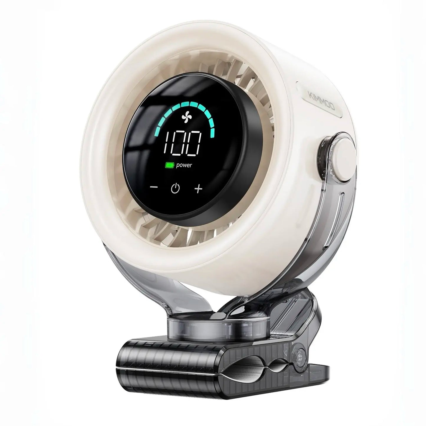 4000mAh 360° Rotatable Clip Fan with LED Display