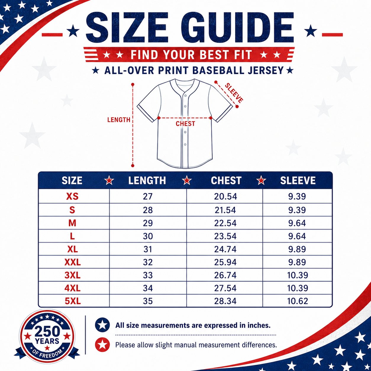 USA 250th Anniversary Baseball Jersey, Patriotic Statue of Liberty Print Shirt, Unisex Independence Day 4th of July Outfit, 1776–2026 Semiquincentennial Patriotic Jersey