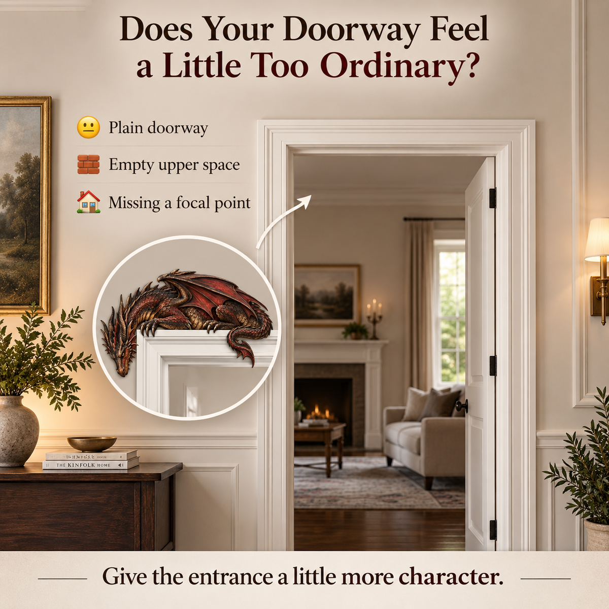 โณ Last Day 50% OFF โ ๐๐ฅ Sleeping Dragon Door Topper | Medieval Fantasy Dragon Guardian Wall Dรฉcor for Doorway, Gaming Room & Gothic Home ๐ฐโจ