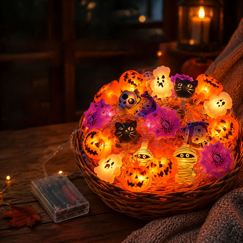๐ Halloween LED Pumpkin String Lights โ Create A Spooky Glow For Your Home